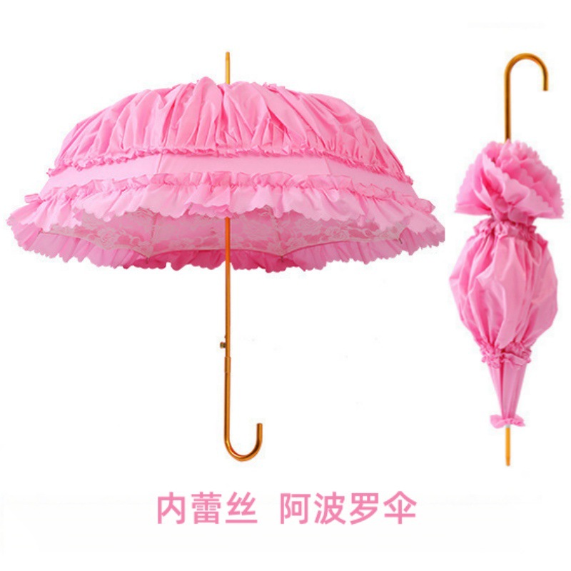 Apollo umbrella lace trim, sun and rain umbrella, princess-style bridal long-handle umbrella, creative sun umbrella, umbrella manufacturing factory