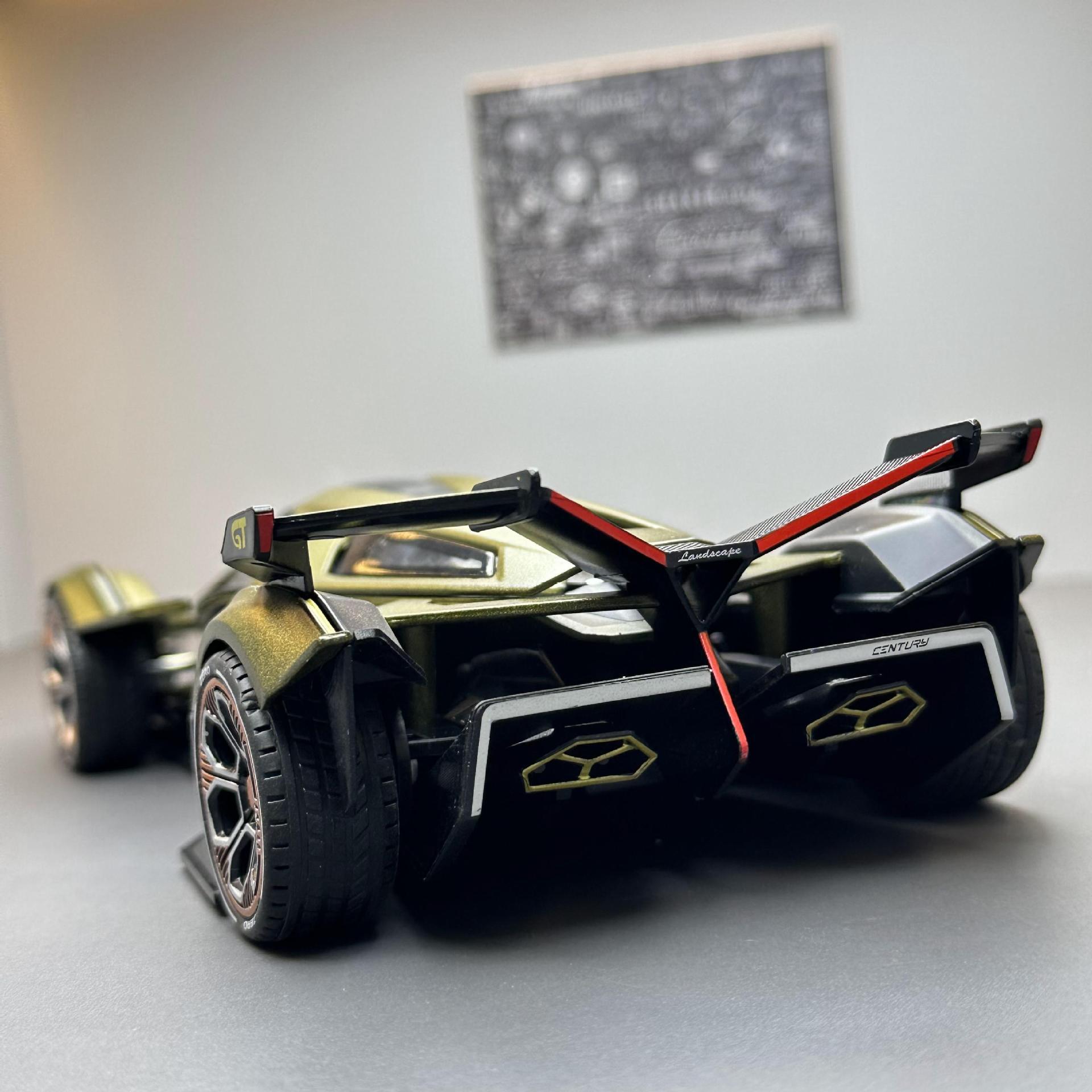 Modelo de coche de aleación Jiaye 1:22 Lanbo V12GT Concepto de coche deportivo sonido y luz Puerta Abierta Tire hacia atrás modelo de coche de juguete adornos