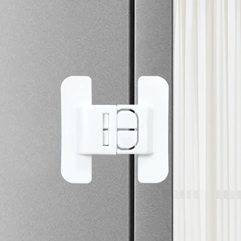 Дверь холодильника Дверной обводитель шкафа ящик безопасности замок раздвижной двери замок без перфорации холодильник дверной замок ребенок анти-открытая пряжка