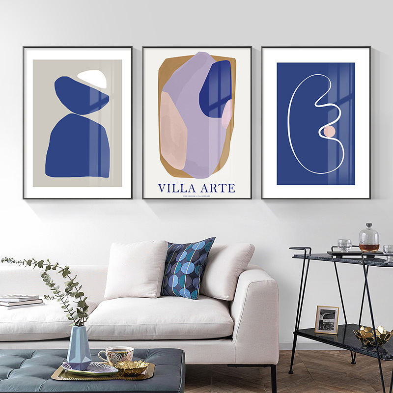 Abstract Klein Blue Living Room Decorative Painting Sofa Background Wall Creative Restaurant Corridor Aisle Entrance Wall Painting