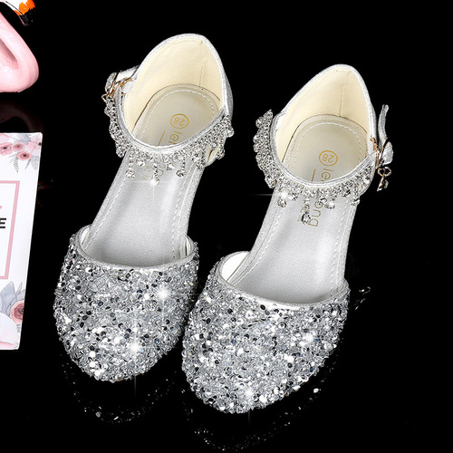 Children's Princess Shoes Fashion Summer Sandals for Big Kids with Water Pearls Performance Shoes Korean Style Pink Breathable Children's Shoes