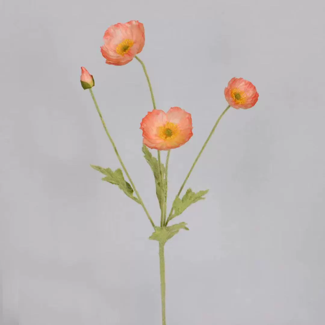 Model decorative simulation fake flower planting Mao Yumei living room simulation planting hair 4 -headed poppy flowers