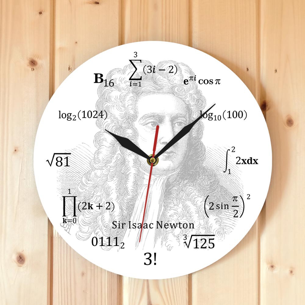 牛顿爵士英国数学家物理学家天文学家方程式挂钟教育科学艺术挂表