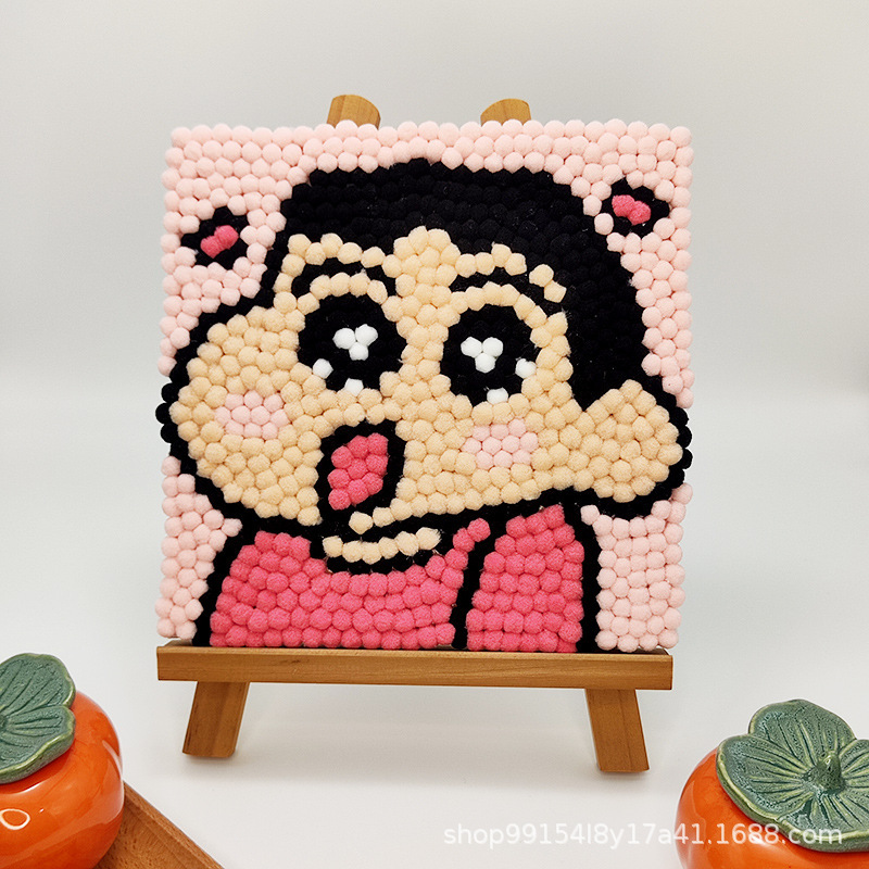 DIY ヘアボール絵画手作り材料パッケージクリエイティブ子供の漫画アニメーション装飾絵画ステッカー絵画屋台卸売|undefined