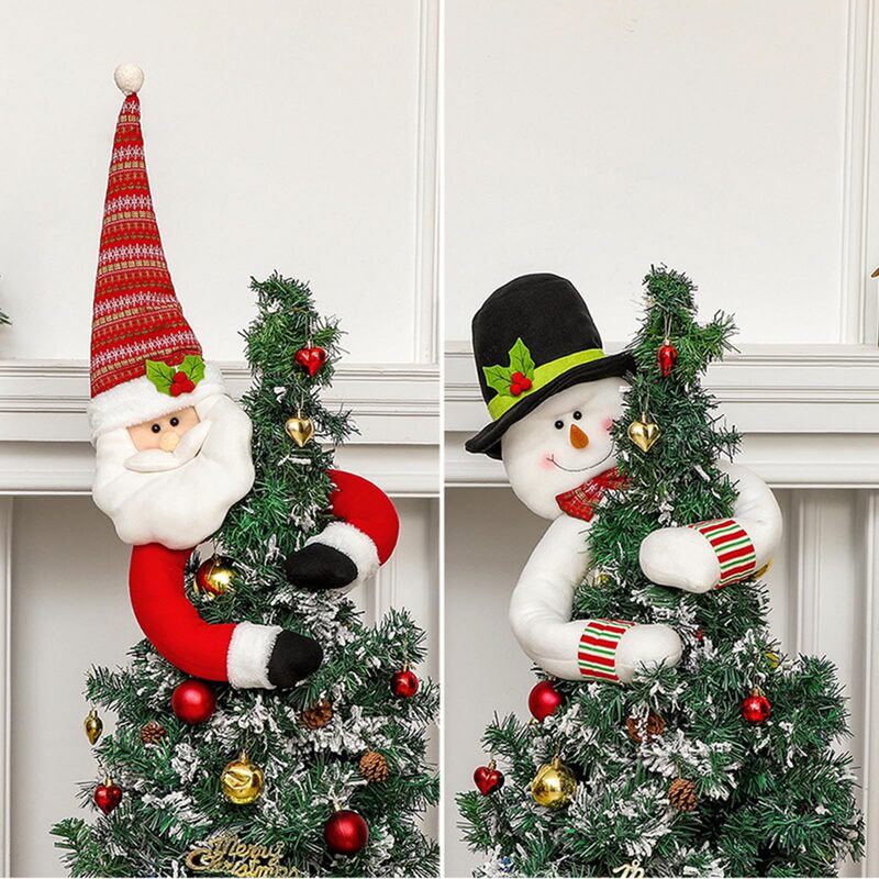 クロスボーダークリスマスデコレーションサンタクロース雪だるまツリートップスタークリスマスツリー帽子装飾人形シーンレイアウト装飾|undefined