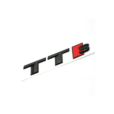 Audi TT car emblem modification: TTS black lettering emblem, center grille emblem, TTRS logo sticker, rear emblem, Sline side sport emblem sticker (Car logo) - standard-tts
