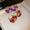 Fashionable design advanced earrings, flowered, light luxury style, high-quality style
