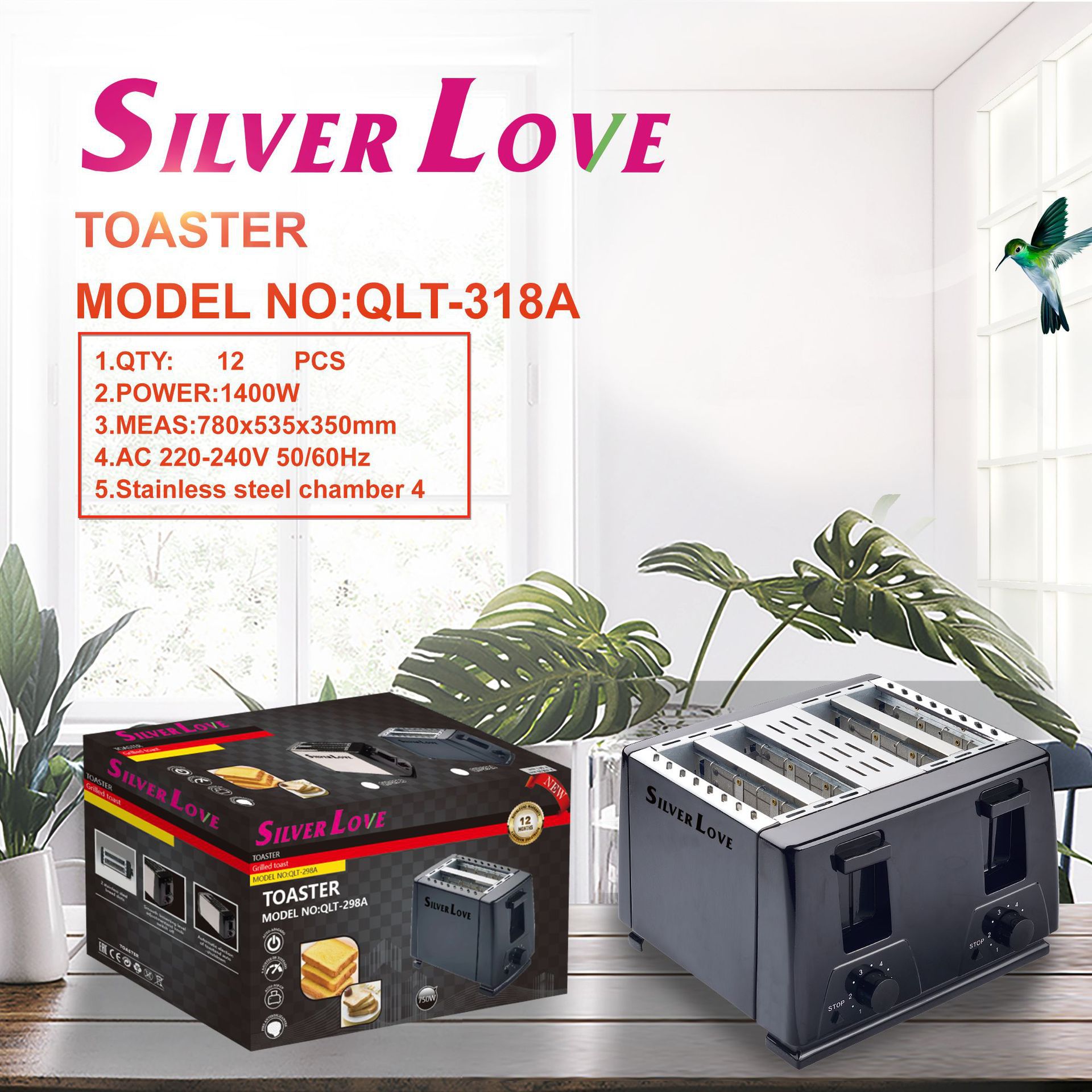 RAF Opus Toaster Toaster 2 piezas de desayuno para tostar sándwiches mini-panaderas ventilador de calor