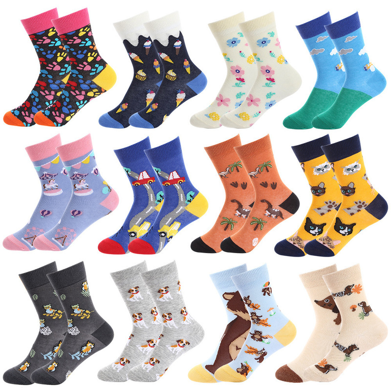 Haichin Children's Socks Autumn and Winter Cartoon Mid-tube Socks Kitten Puppy Cute Printed Fashionable Children's Socks Cotton Socks Haichin Children's Socks Autumn and Winter Cartoon Mid-tube Socks Kitten Puppy Cute Printed Fashionable Children's Socks Cotton Socks