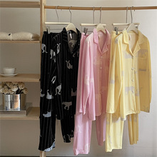 秋冬季条纹海岛绒情侣睡衣女奢华保暖珊瑚绒男生网红风家居服套装