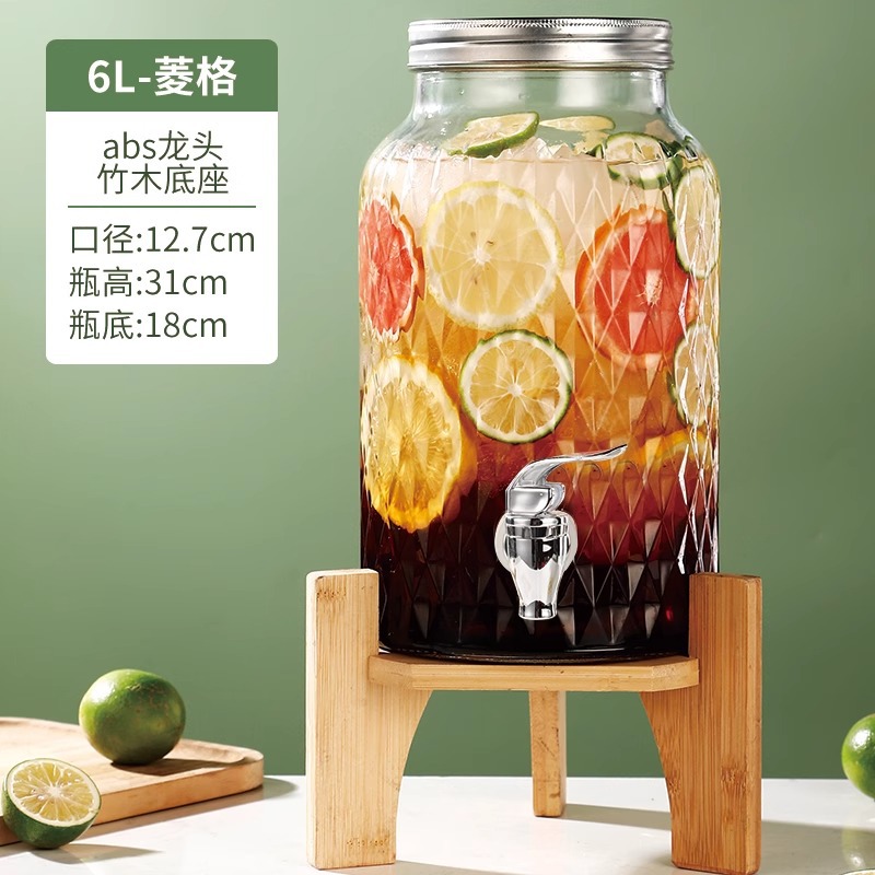 En nombre del barril de Cola, barril de bebida de cerveza, barril de vino de barman, barril de té de frutas con grifo, barril de jugo, contenedor, botella de vidrio