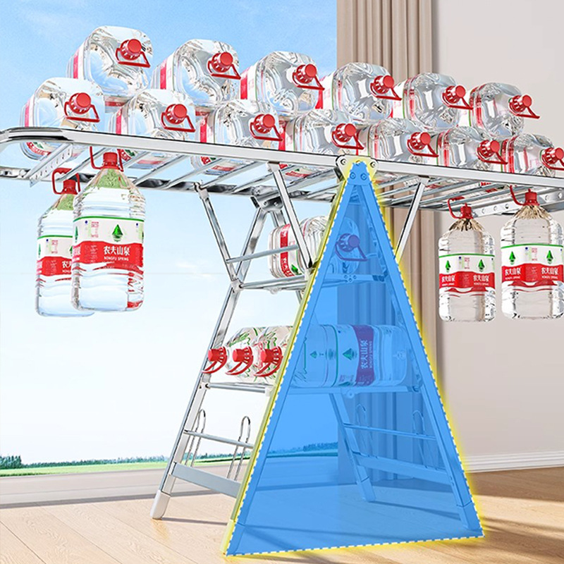 Tendedero plegable, balcón doméstico de piso a techo, estante de secado de metal, estante de edredón para bebés de interior