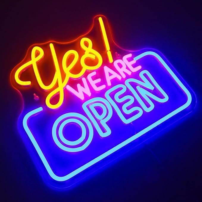 跨境open霓虹灯发光字营业中USB口亚克力LED酒吧造型霓虹灯牌工厂|undefined