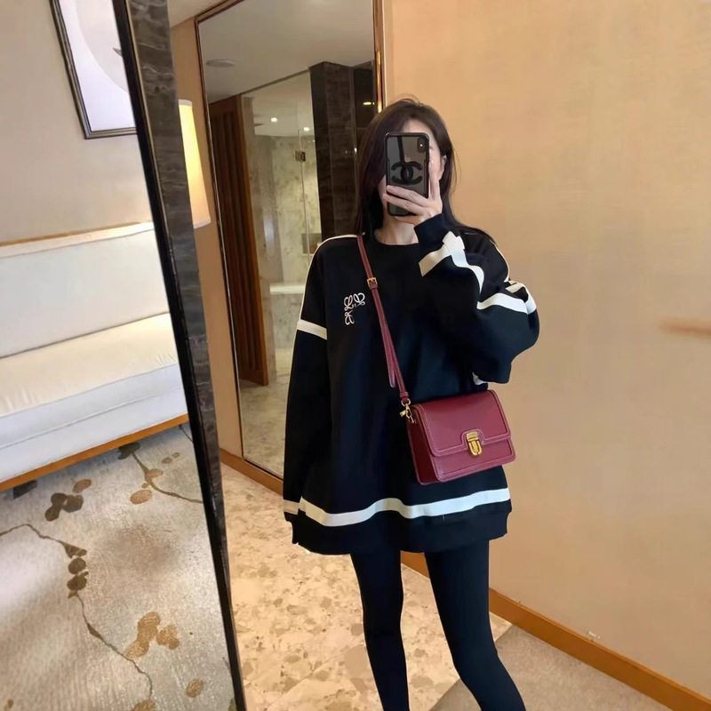 秋款LOE重工400克卫衣正确版休闲刺绣织带针织衫毛衣跨境专供卫衣|undefined