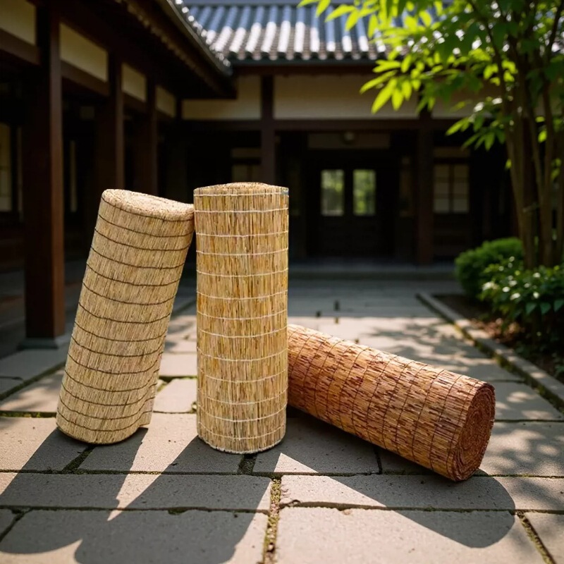 Sunshade Decorative Reed Curtains, Carbonized Natural Color Reed Curtains, Blackout Decorative Curtains for Tea Houses, Guesthouses, and Pavilions, Direct from the Manufacturer