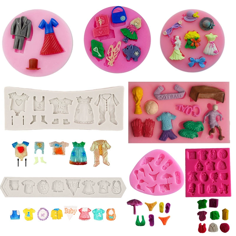 Силиконовая форма для декора тортов и десертов: детская обувь, детская одежда, для шоколада и выпечки, DIY