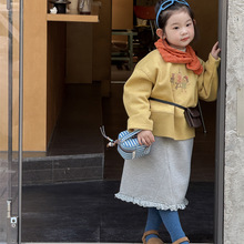 2025冬季新款童装 韩版童装 女童可爱卡通加绒卫衣 圆领幼儿卫衣