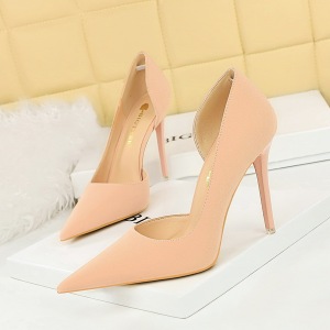 1298-8 European and American minimalist banquet high heels with thin heels, shallow mouth, pointed side hollowed out ret