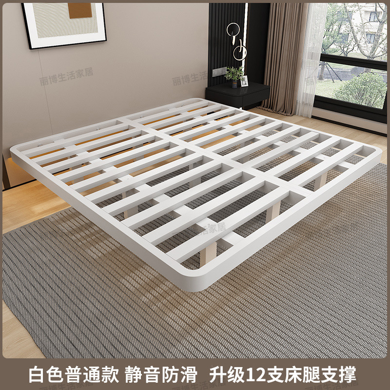 Cama de suspensión simple hierro forjado costilla cama de acero colgante cama de lujo ligera cama de marco de hierro doble cama de marco de hierro cama de hierro forjado