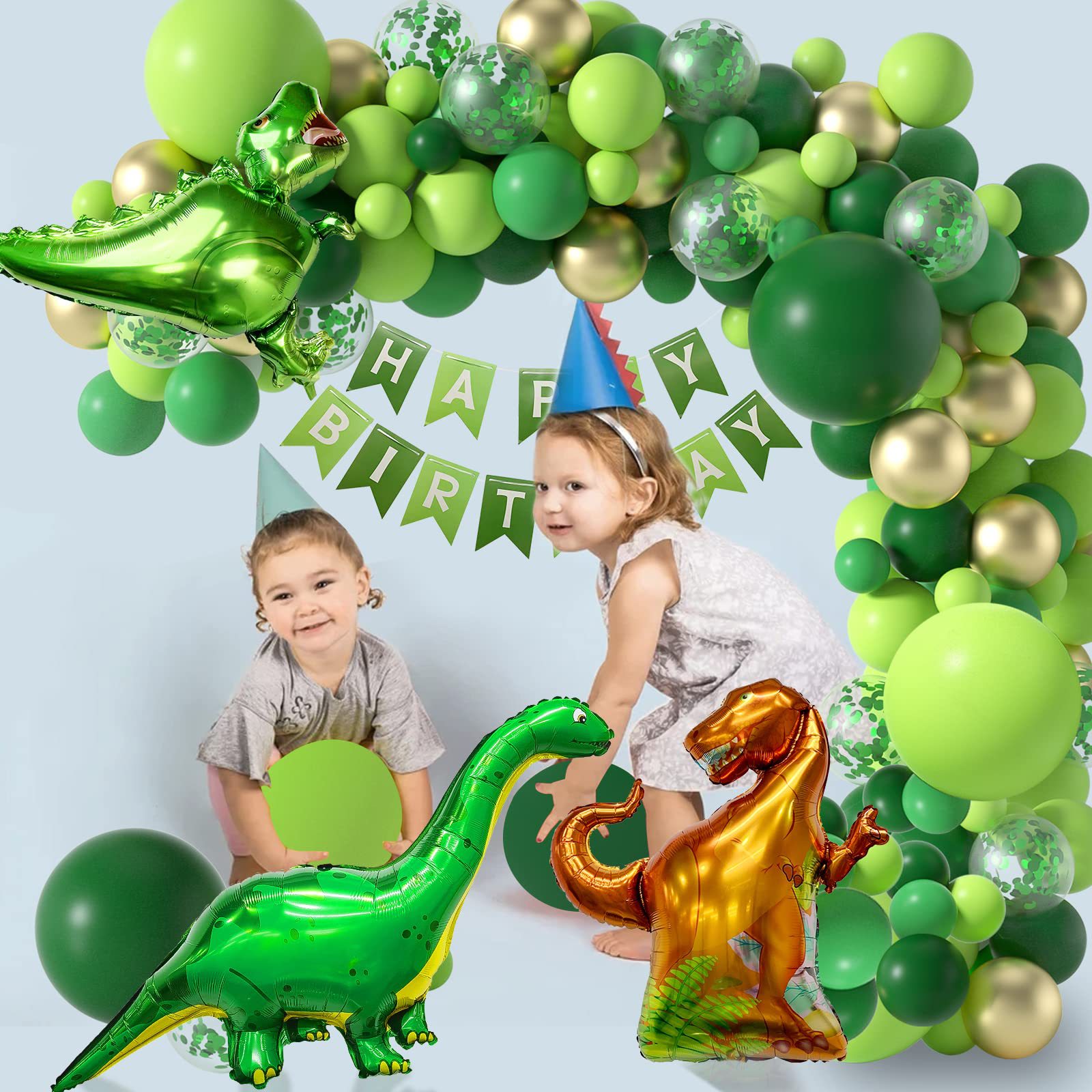 Geburtstag Dinosaurier Aluminiumfolie Gruppe Luftballons 119 Stück display picture 4
