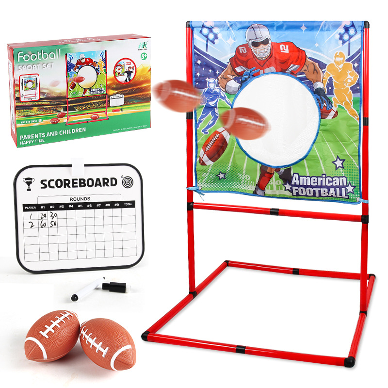 Niños con iluminación rack de rugby lanzar pelota práctica puntuación juego blanco de tela juguete deportivo interior y exterior