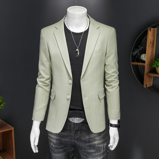 Spring and Autumn Solid Color Simple Stylish Slim-Fit Single-Breasted Blazer Trendy Casual Business Suit Plus-Size Men's Jacket