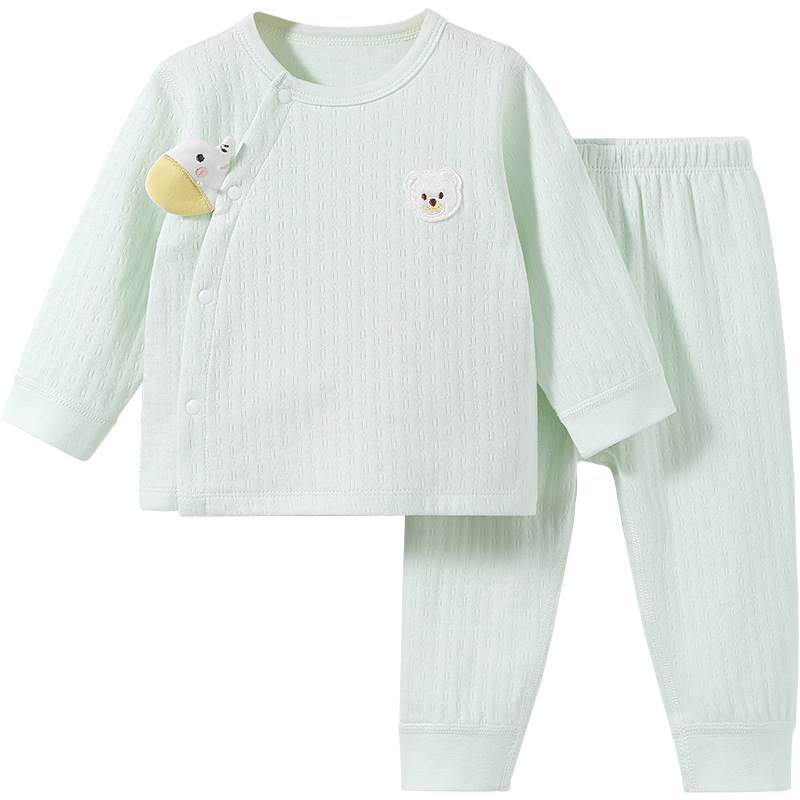 Set de ropa interior infantil primavera y otoño niños algodón delgado para niños y niñas base de entrepierna abierta para bebés abrigos de otoño pantalones de otoño
