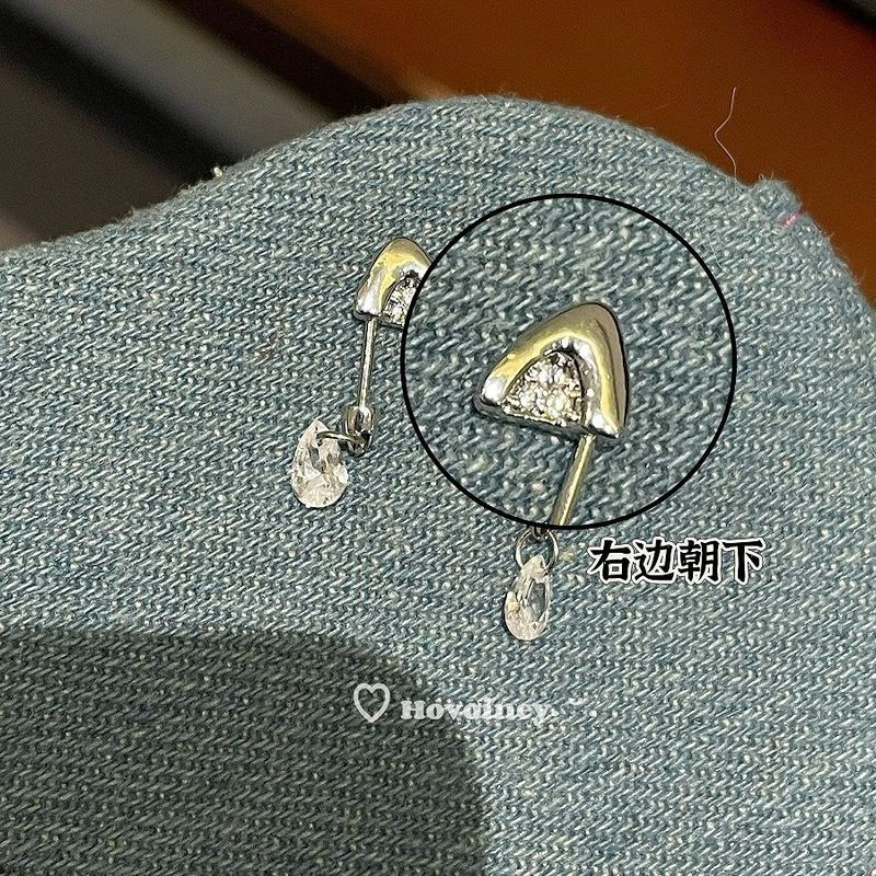 立体恶魔钉耳钉甜酷风粉色猫耳朵水滴吊坠耳蜗耳骨钉精致耳饰女|undefined
