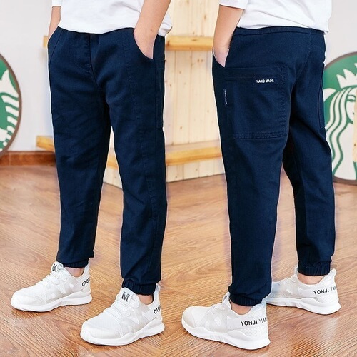 Children's and Teenage Boys' Plain Color Cotton Track Pants for Export in Large Quantities from Huibajiji Chunqiu