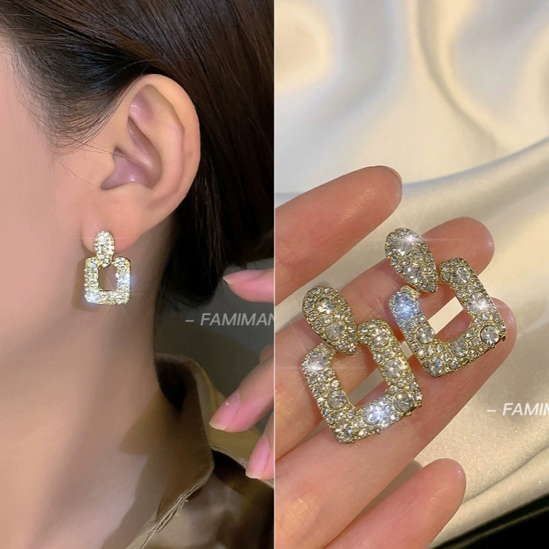 Серьги, серебряные иглы, стиль Шанель, серебро 925 пробы, легкий роскошный стиль, высококачественный стиль