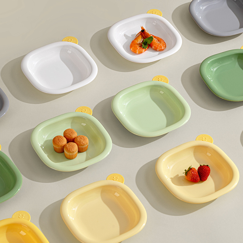 家用卡通吐骨碟多功能点心零食水果盘子干果碟子带底座调味碟小吃|undefined
