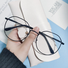 2022新款防藍光眼鏡男女士韓版網紅復古平光鏡小紅書款素顏眼鏡架