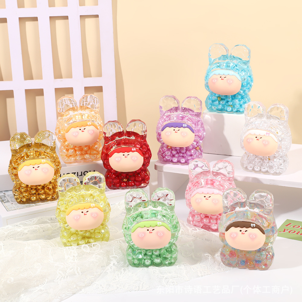 Big Mac cute Lilith doll bursting colorful beans into oil quicksand creative ornaments live broadcast pairs blind box
