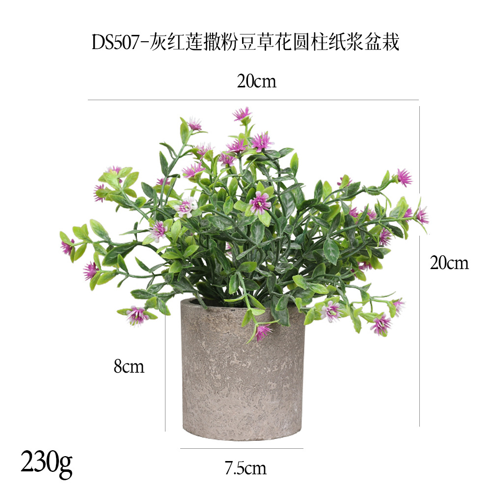 Más de 240 combinaciones populares de macetas con plantas verdes artificiales, decoraciones para el hogar, flores artificiales, bonsáis cilíndricos de pulpa de papel.