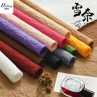 雪奈蓬蓬手揉纸防水鲜花花束包装纸手工石纹纸花艺包花褶皱纸批发