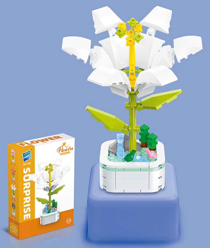 Diamante caballo bloques de construcción flor suculenta olla creativa ramo decoración compatible con Lego niños pequeñas partículas ensambladas juguetes al por mayor