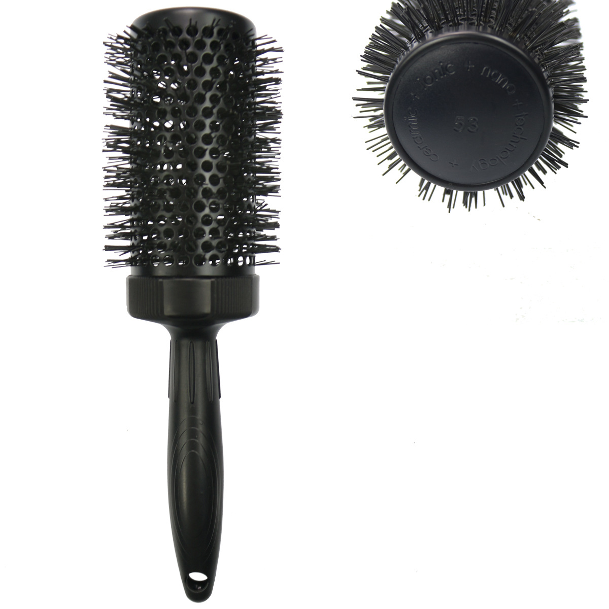 溫變色鋁桶變色尼龍毛變色圓滾梳 大波浪造型梳 耐熱美發(fā)梳陶瓷梳