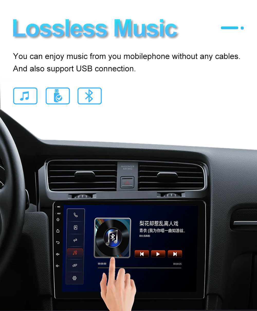 10inch Car Navigation Supports Carplay Built-In Wifi Supports Ahd Input Android Universal Car Display