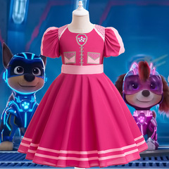 外貿童裝cosplay汪汪隊天天同款兒童連衣裙泡泡袖聚會表演禮服裙