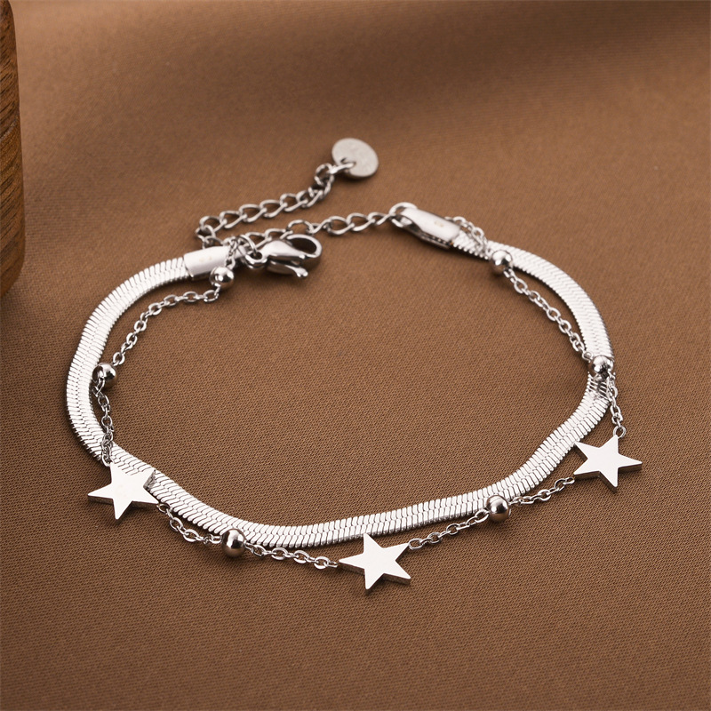 Joyas transfronterizas europeas y americanas Pulsera de acero de titanio de todo fósforo Versión coreana del temperamento bohemio Pulsera de acero de titanio que no se desvanece Joyería femenina