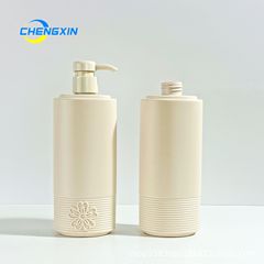 メーカースポット500mlPEシャンプーボトル28歯底部縞模様楕円プラスチックボトル洗浄保護包装ボトル