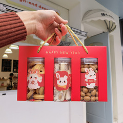 2024 New Year Cookies Nougat Snowflake Crisp Hand Box Gift Box Red Creative Year of the Dragon Candy Box Western Dessert Box