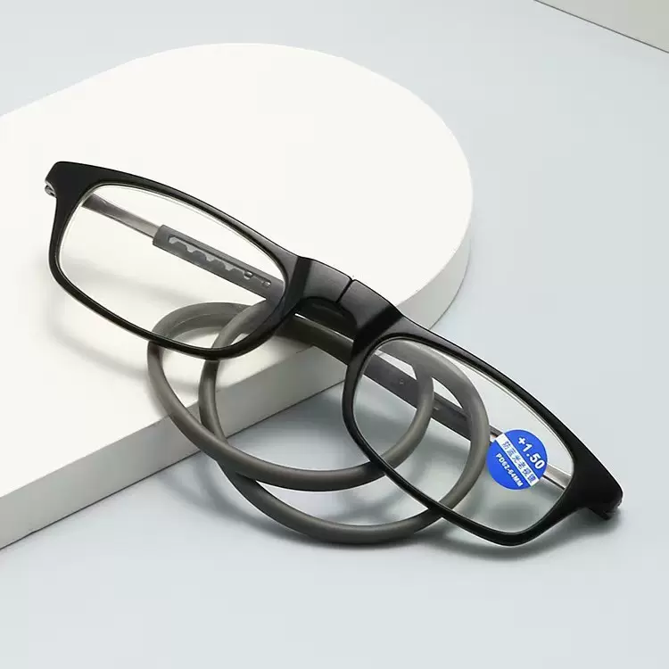 磁铁挂脖式老花镜男折叠高清超轻便携式老人时尚防蓝光老花眼镜女