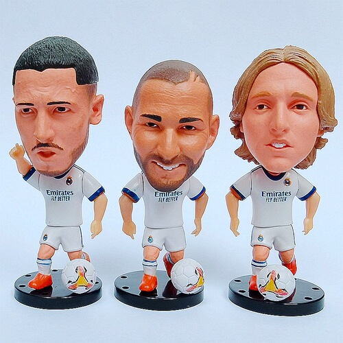Cristiano Benzema, Modric, Hazard, Bale, football star figure, Real Madrid ornament
