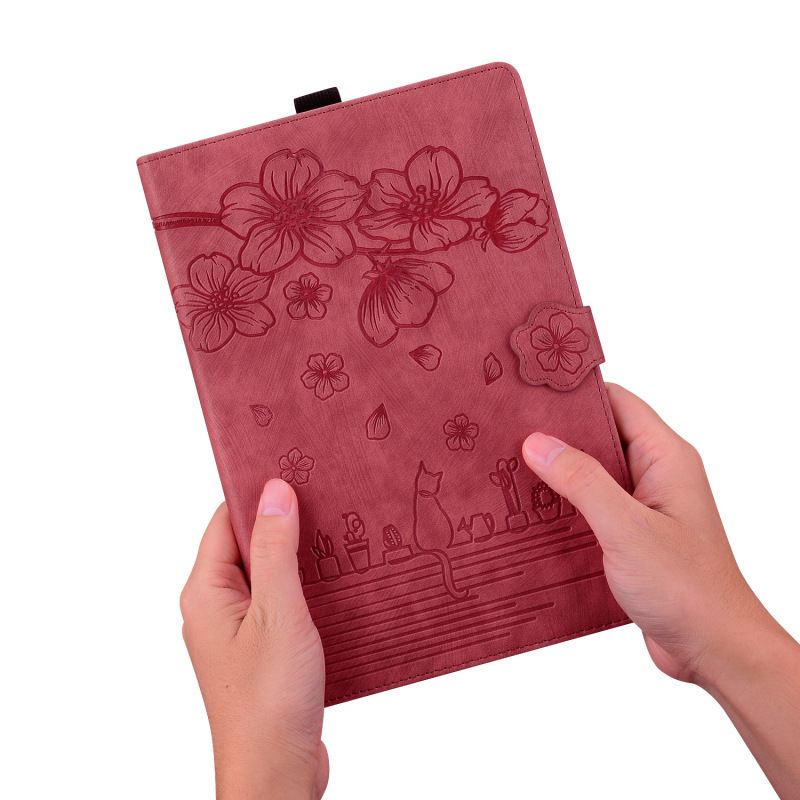 Suitable for Amazon Kindle Scribe Leather Case Hd10 Retro Frosted Embossed Card Holder Leather Case