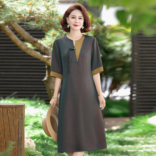 Middle-Aged Women's Summer Dresses for Mothers, 40S, 60S, 50S, New Fashionable Ladies' Dresses for Mother's Day, Cool Skirts