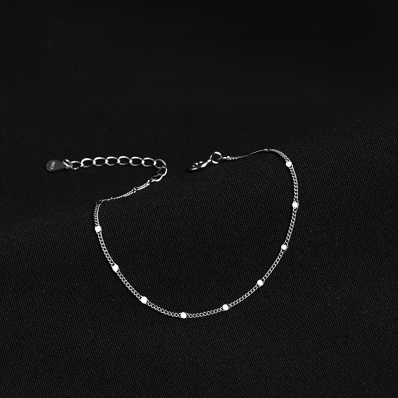 925 Sterling Silver Flashing Small Square Bracelet Women's Niche Design Ns Cool Style Fashion Simple Small Hand Jewelry