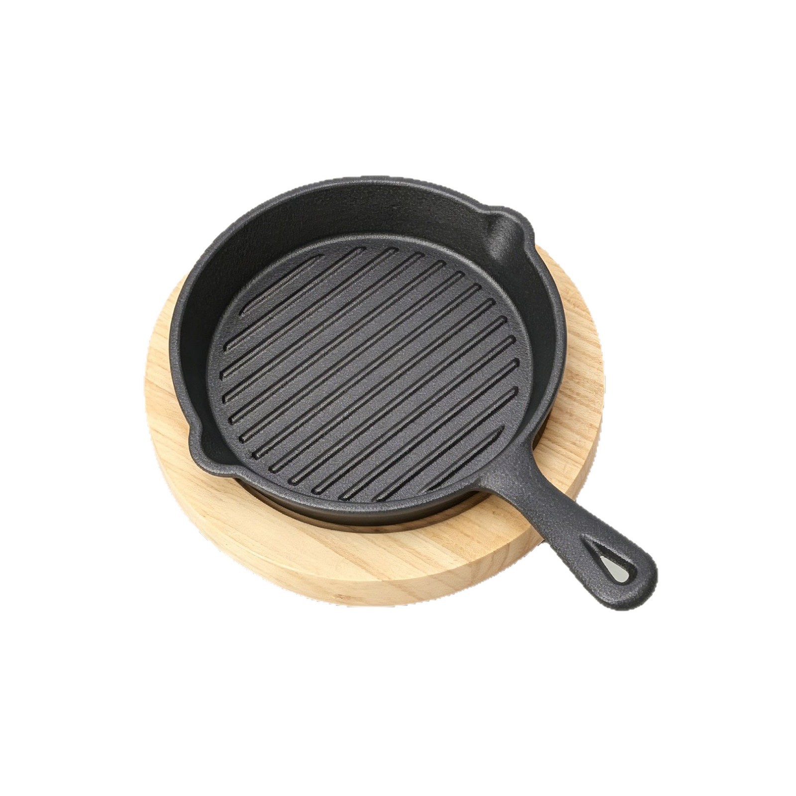 Placa Redonda de Hierro Fundido para Barbacoa, Antiadherente, Fácil de Limpiar, para Restaurantes