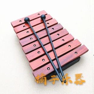 Eight-tone small red xylophone children hand knock music percussion instruments kindergarten early education teaching aids students mahogany knock piano