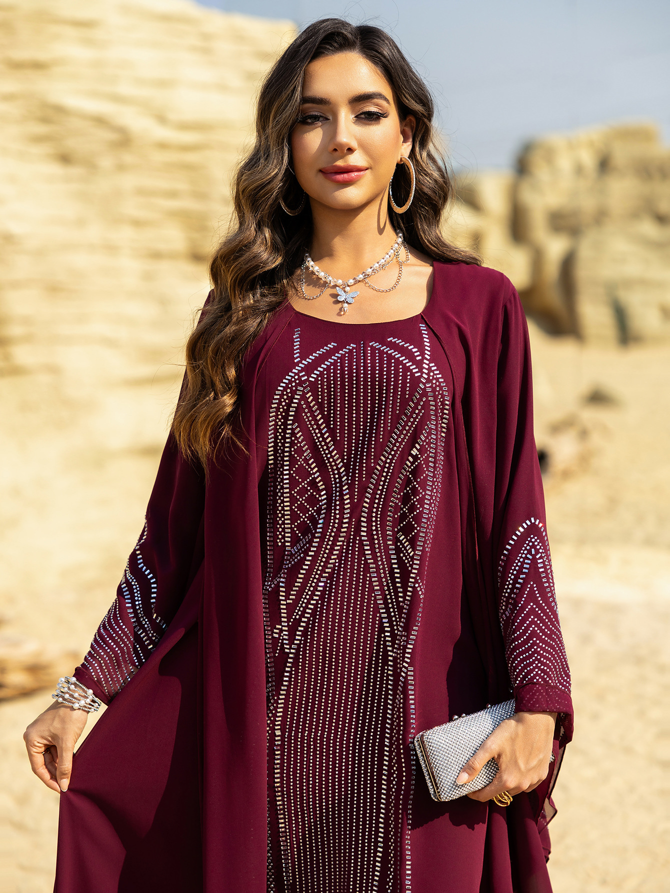 Middle Eastern Long Robe,Women’s Plus Size Evening Dress